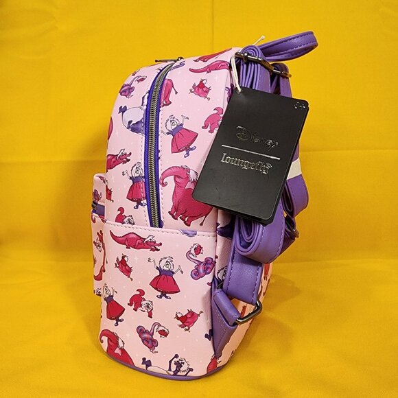 Loungefly Disney The Sword In The Stone Madam Mim AOP Pink Mini Backpack NEW main image 11